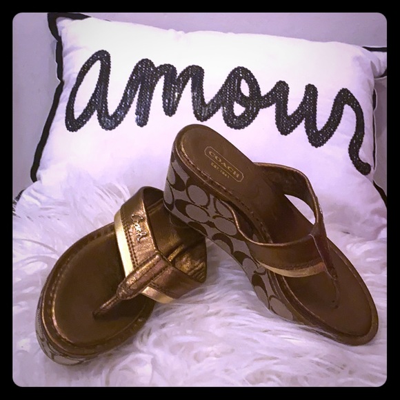 Coach monogram wedge sandal - Picture 1 of 1